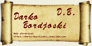 Darko Borđoški vizit kartica